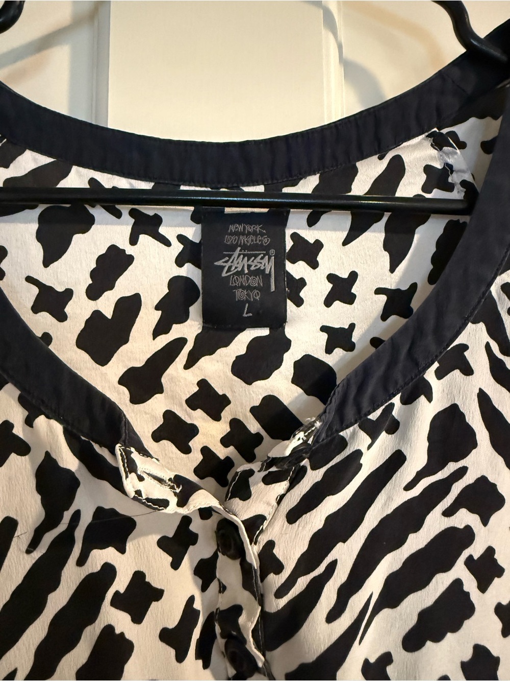 Stussy Black and White Printed Dress 100% Silk - Picture 4 of 6